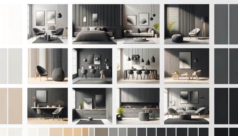 Colore Antracite Chiaro E Scuro: Abbinamenti E Pareti 8 Abbinamenti: COLORE ANTRACITE CHIARO con tessuti chiari e SCURO con arredi moderni