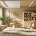 Eleganti abbinamenti con il colore ecru chiaro e scuro per le pareti